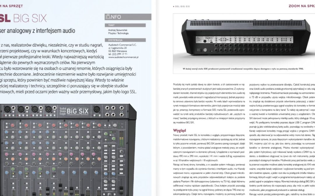 SSL BiG SiX test in the monthly magazine Music and Technology