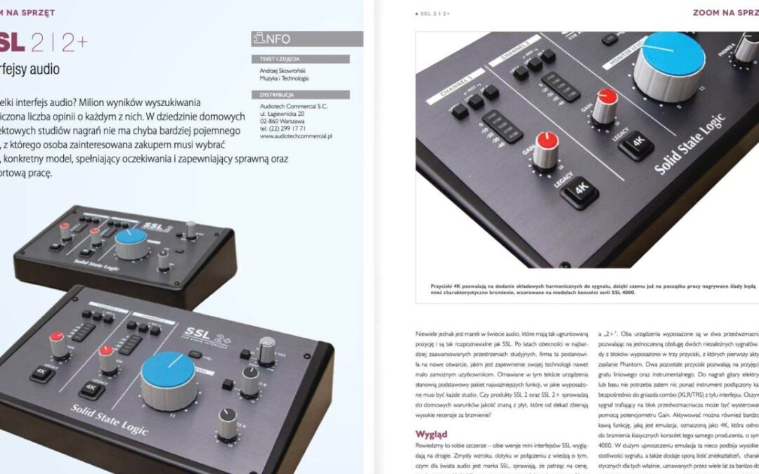 SSL 2 and 2+ test in the monthly Music and Technology magazine